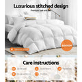 Giselle Bedding Goose Feather Down Quilt 500GSM King - White, Lightweight, Baffle Construction - SuperSaverAU - view 6