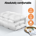 Giselle Bedding Goose Feather Down Quilt 500GSM Queen - White, Lightweight - SuperSaverAU - view 2