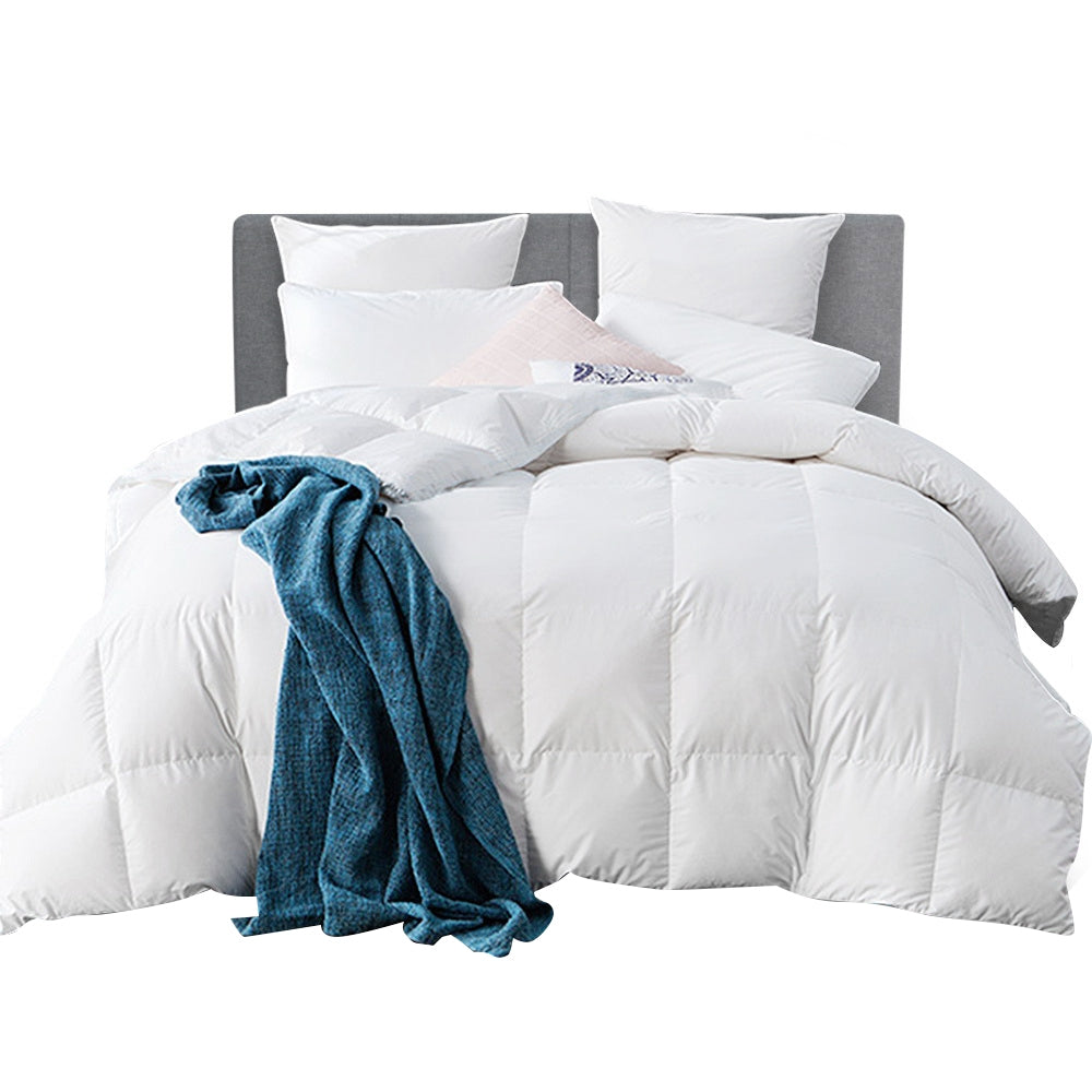 Giselle Bedding Goose Feather Down Quilt 500GSM Queen - White, Lightweight - SuperSaverAU - view 7