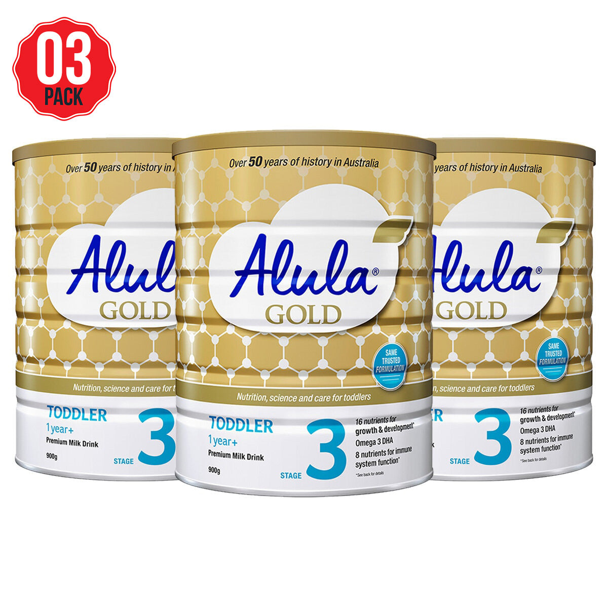 Alula Gold Stage 3 Infant Formula 3 x 900g