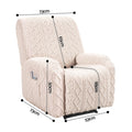 Artiss Stretch Recliner Chair Cover with Side Pockets - Beige