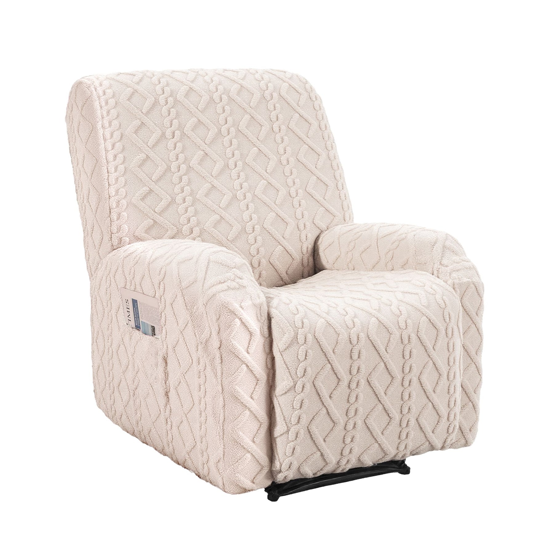 Artiss Stretch Recliner Chair Cover with Side Pockets - Beige