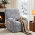 Artiss Stretch Recliner Chair Cover with Side Pockets - Grey
