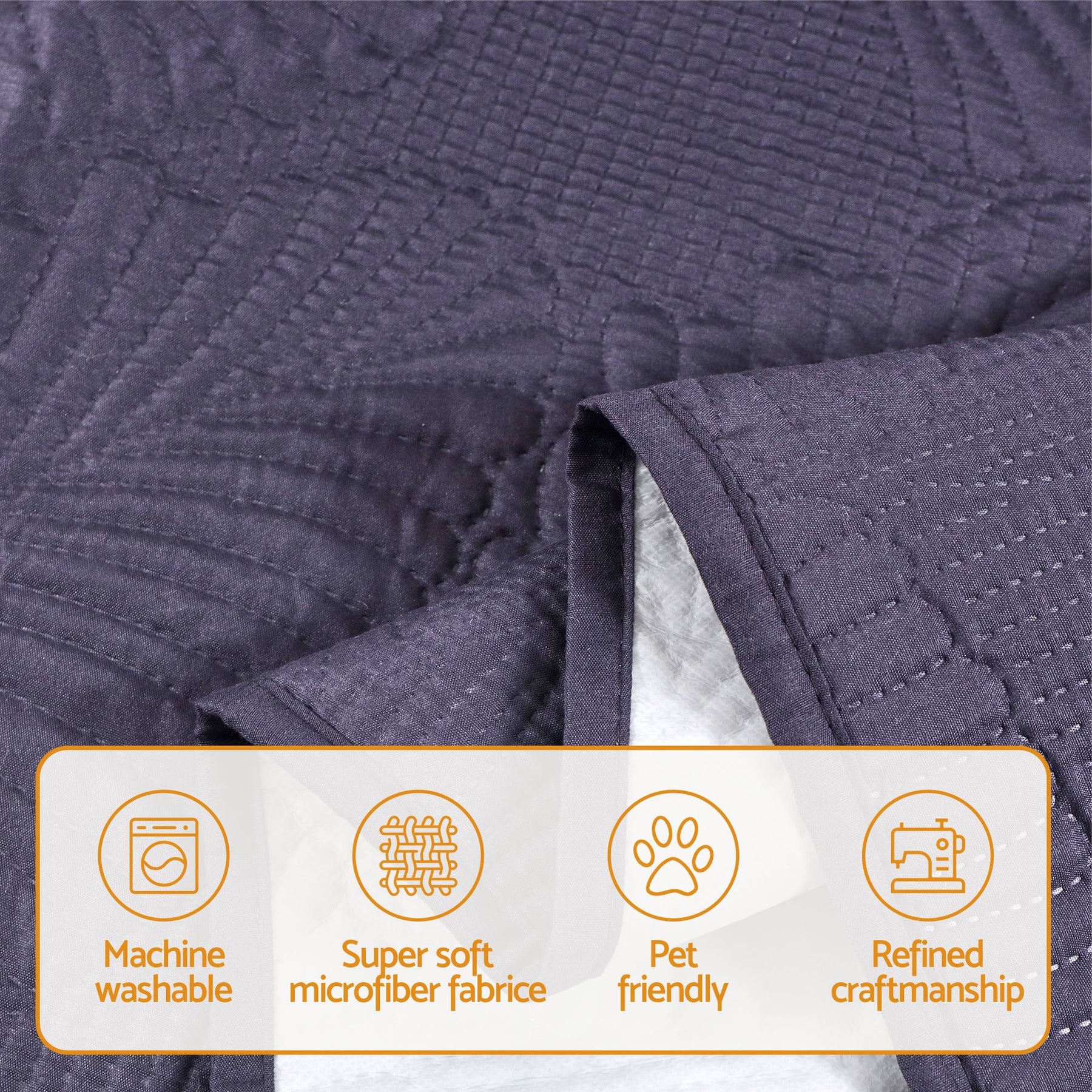 Artiss Waterproof Quilted Recliner Chair Cover - Grey