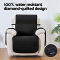 Artiss 100% Water Resistant Recliner Chair Cover 1 Seater Black - SuperSaverAU - view 4