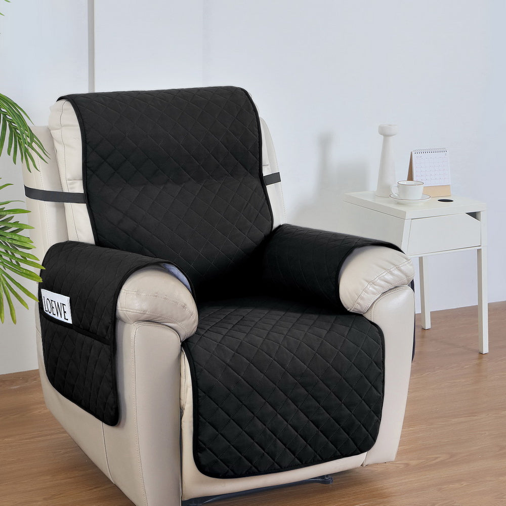Artiss 100% Water Resistant Recliner Chair Cover 1 Seater Black - SuperSaverAU - view 7