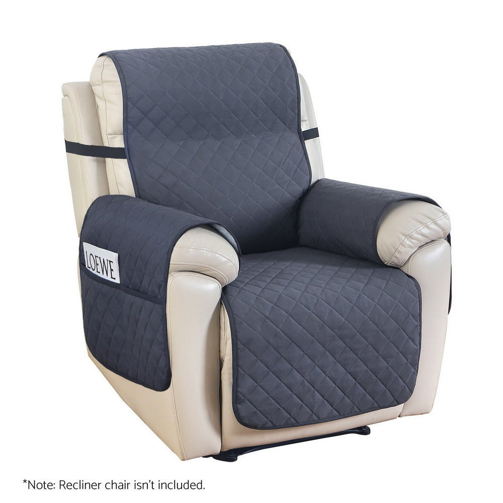 Artiss Water-Resistant Recliner Chair Cover - 1 Seater Grey - SuperSaverAU - view 1