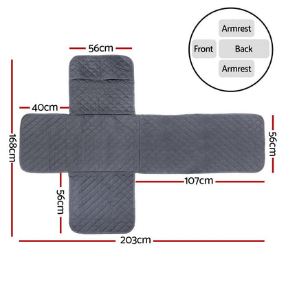 Artiss Water-Resistant Recliner Chair Cover - 1 Seater Grey