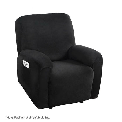 Artiss Velvet Recliner Chair Cover - 1 Seater Black