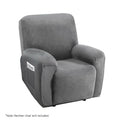 Artiss Velvet Recliner Chair Cover 1 Seater Grey with Anti-Slip Design - SuperSaverAU - view 1
