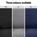 Artiss Velvet Recliner Chair Cover 1 Seater Grey with Anti-Slip Design - SuperSaverAU - view 5