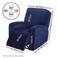 Artiss Velvet Recliner Chair Cover - 1 Seater Navy - SuperSaverAU - view 2
