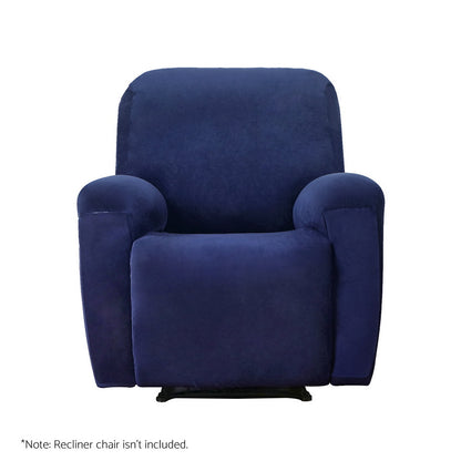 Artiss Velvet Recliner Chair Cover - 1 Seater Navy