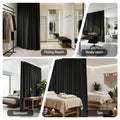 Artiss Black Ceiling Mounted Room Divider Curtain with Flexible Track 254x213cm