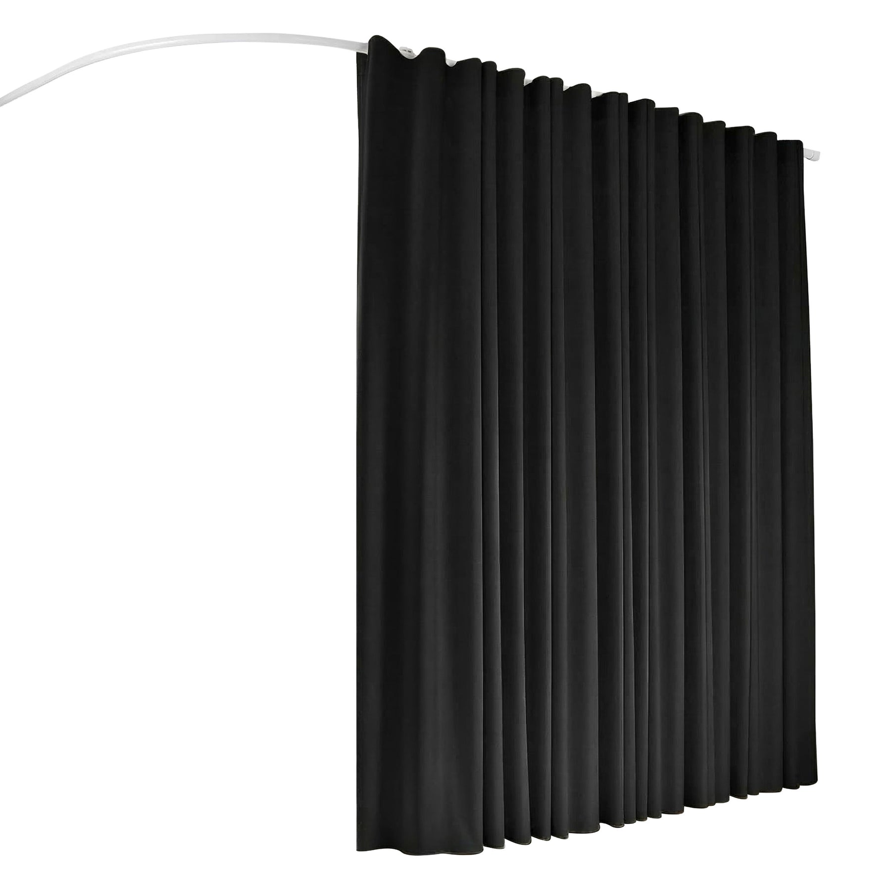 Artiss Black Ceiling Mounted Room Divider Curtain with Flexible Track 254x213cm