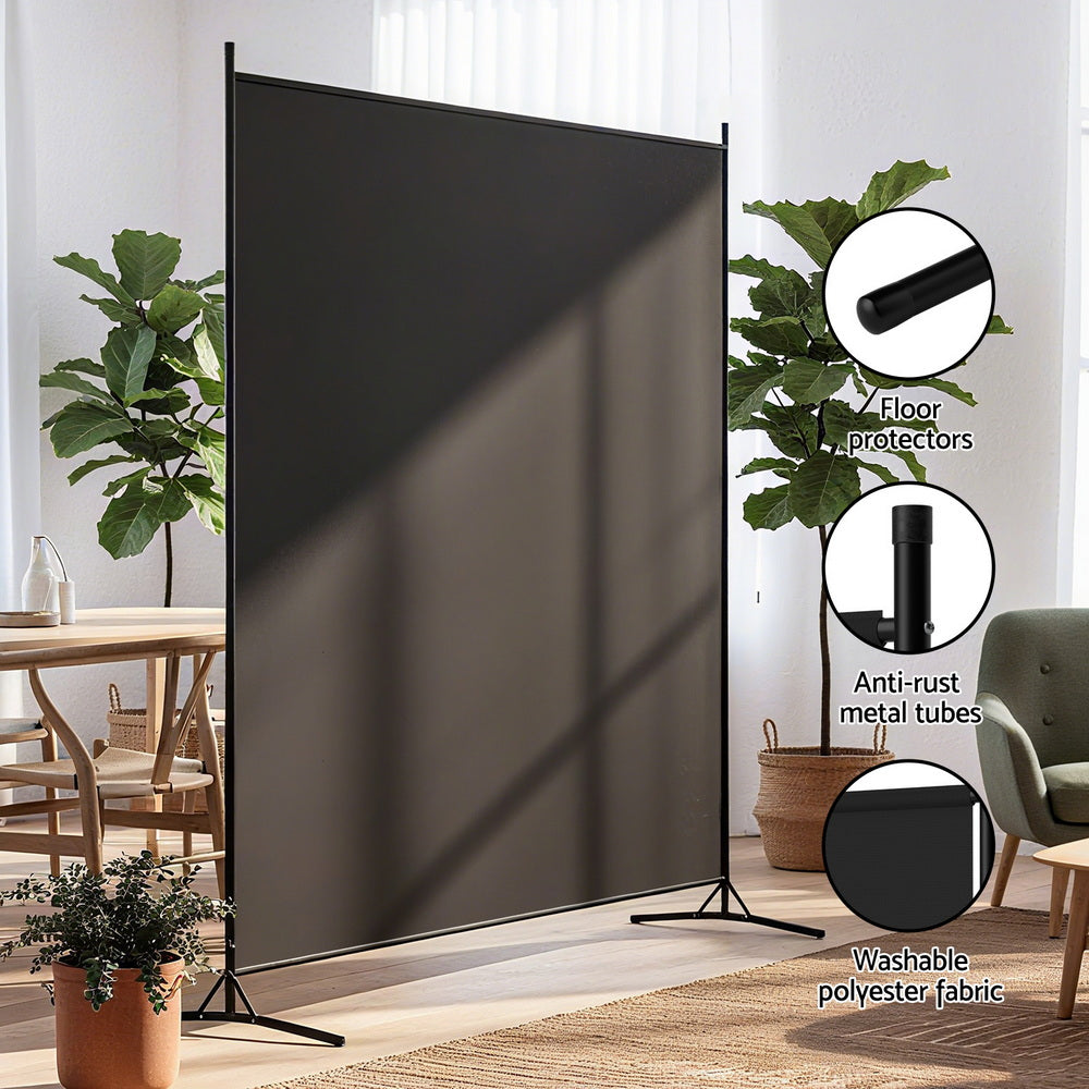 Artiss 175x180cm Black Fabric Room Divider Screen