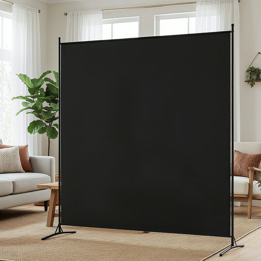 Artiss 175x180cm Black Fabric Room Divider Screen - SuperSaverAU - view 7