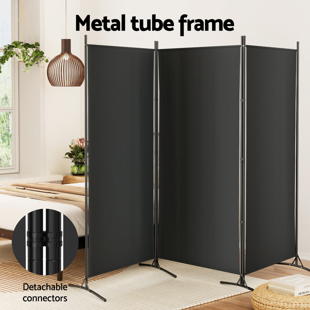 Artiss 3 Panel Room Divider Screen - Black 260x180cm - SuperSaverAU - view 4