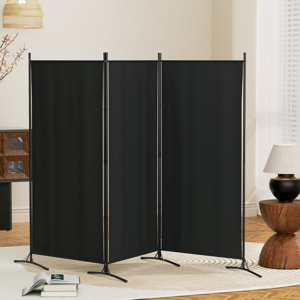 Artiss 3 Panel Room Divider Screen - Black 260x180cm - SuperSaverAU - view 7