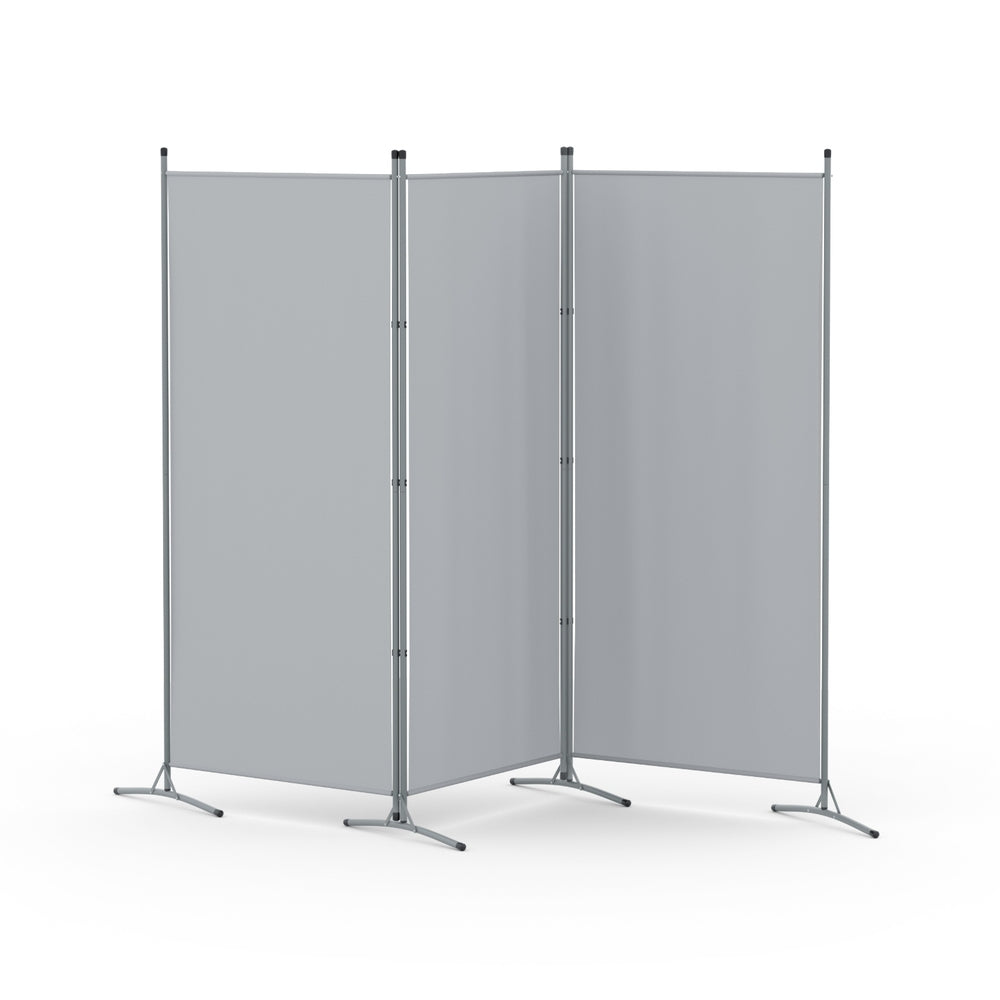 Artiss 3-Panel Room Divider - 260x180cm Grey Fabric Screen