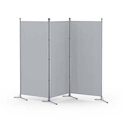 Artiss 3-Panel Room Divider - 260x180cm Grey Fabric Screen