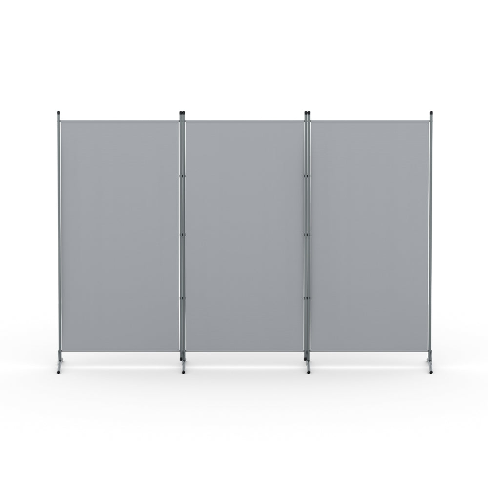 Artiss 3-Panel Room Divider - 260x180cm Grey Fabric Screen