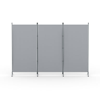 Artiss 3-Panel Room Divider - 260x180cm Grey Fabric Screen