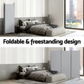 Artiss 3-Panel Room Divider - 260x180cm Grey Fabric Screen - SuperSaverAU - view 6