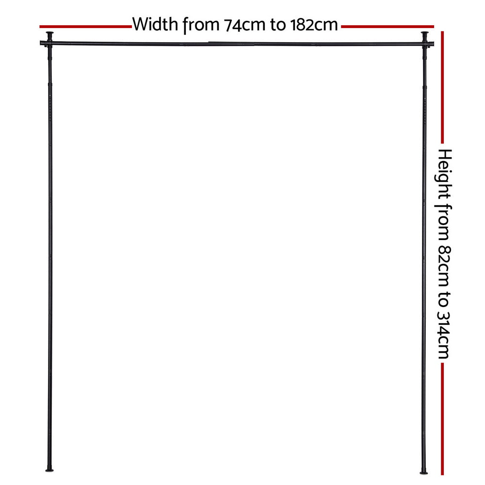 Artiss Adjustable Room Divider Curtain Rod Black 74-182cm