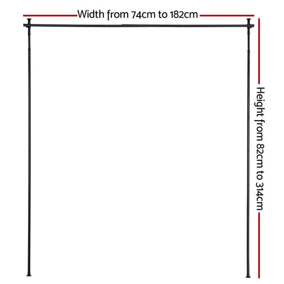 Artiss Adjustable Room Divider Curtain Rod Black 74-182cm