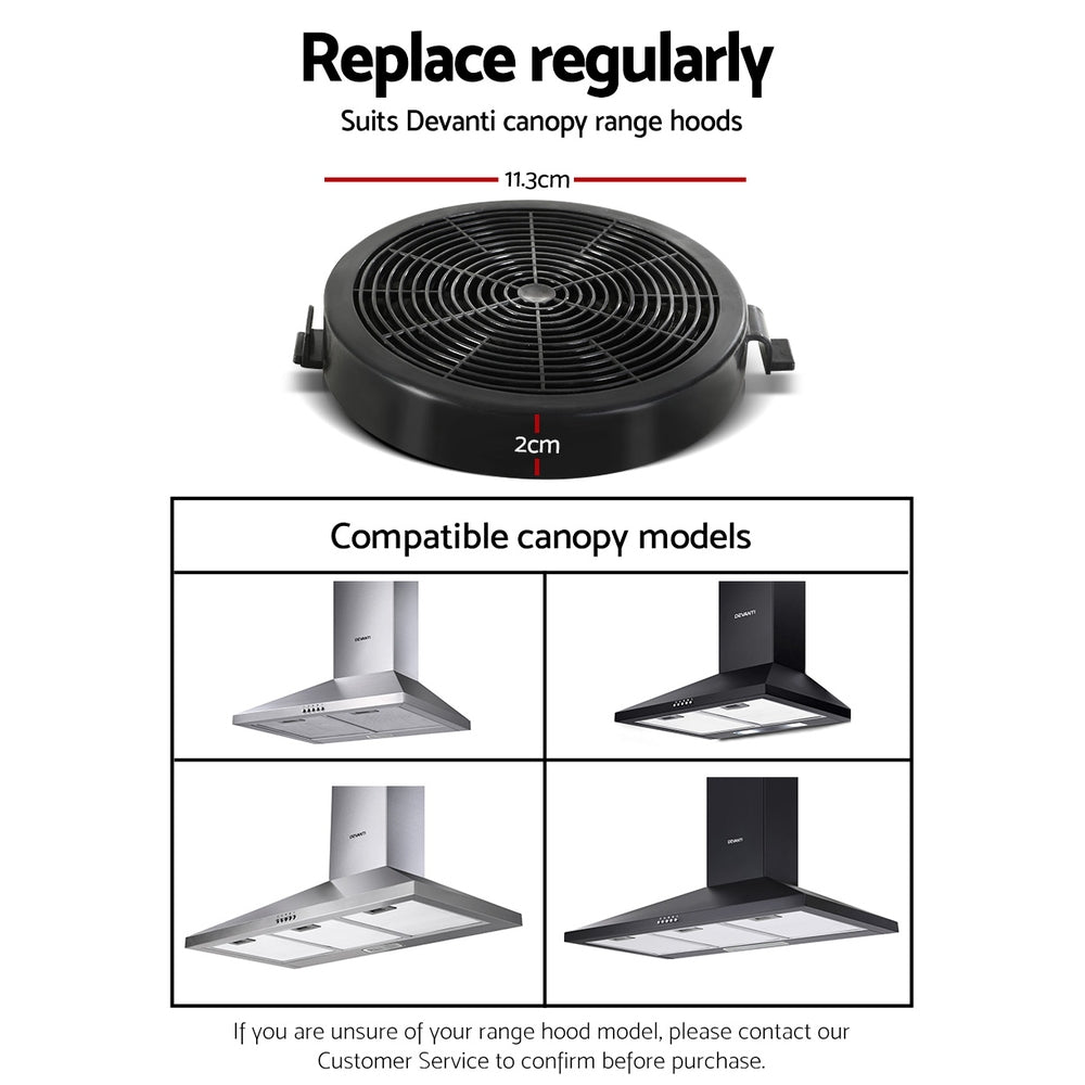 Devanti 11cm Range Hood Carbon Charcoal Filters Replacement X2 - SuperSaverAU - view 2