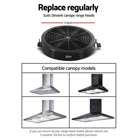 Devanti 11cm Range Hood Carbon Charcoal Filters Replacement X2 - SuperSaverAU - view 2