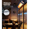 Devanti 1500W Hanging Infrared Heater with Remote - Black