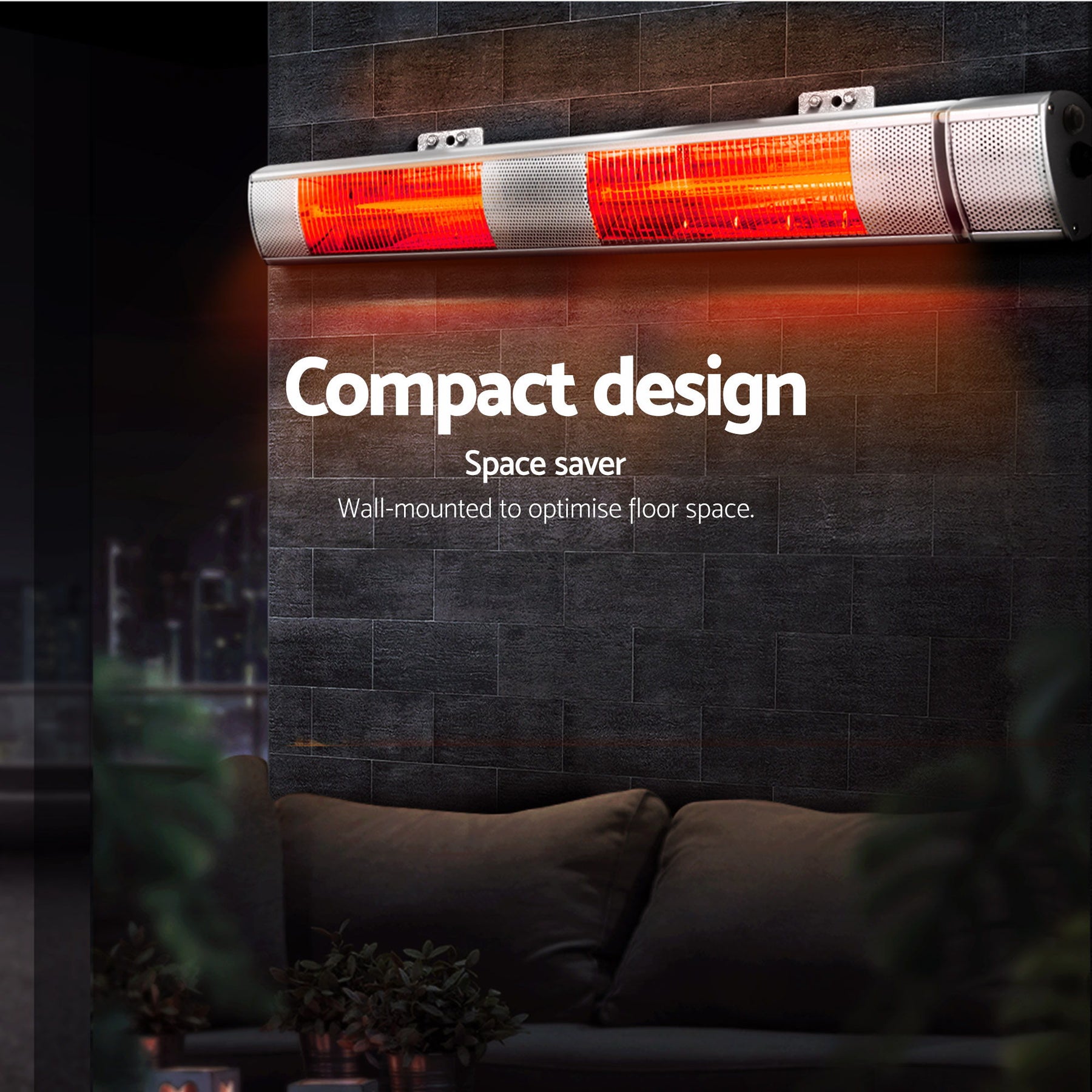 Devanti 3000W Infrared Strip Heater with Remote - Silver