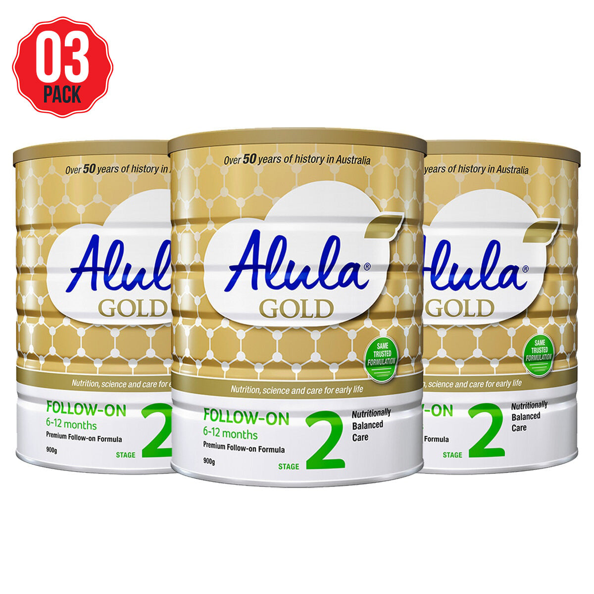 Alula Gold Stage 2 Infant Formula 3 x 900g - SuperSaverAU - view 1