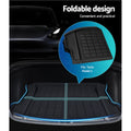 Premium Tesla Model 3 2021-2024 3 Piece Rubber Cargo Trunk Mat Set