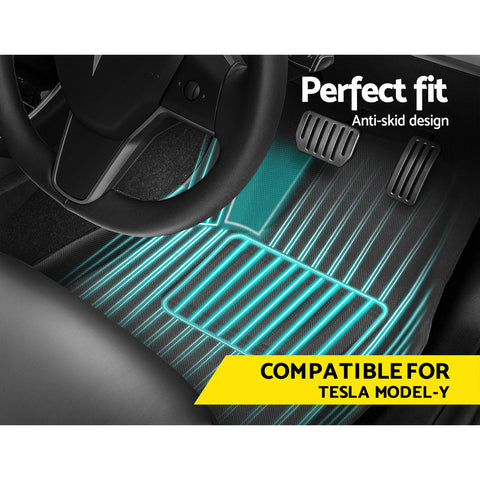 Weisshorn Tesla Model Y 2021-2024 Rubber Floor Mats - RHD