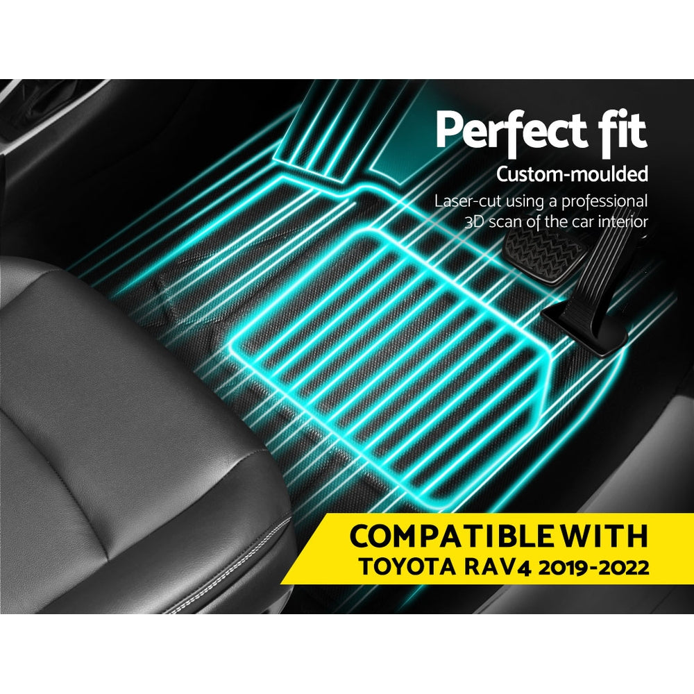 Weisshorn Toyota RAV4 Rubber Floor Mats Black 2019-2022