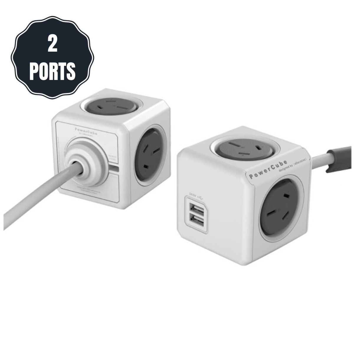 Allocacoc PowerCube With 4 Power Outlets And 2 USB Ports 2 x 1.5M