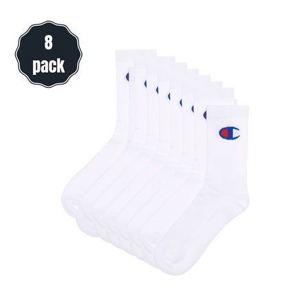 Champion Men's Crew Socks 8pk White