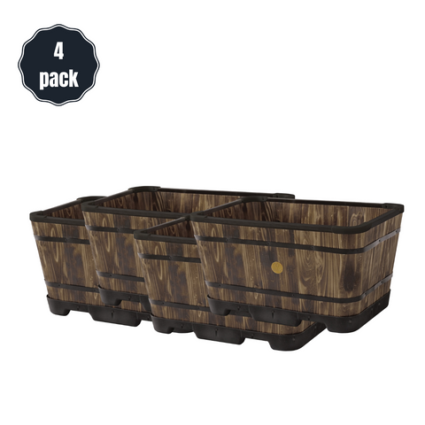 Takasho VegTrug 60cm Wooden Trough Planter 4 Pack - SuperSaverAU - view 1