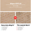 Instahut Shade Sail 2x4m Rectangle 280GSM UV Block Sand Beige Cloth - SuperSaverAU - view 5