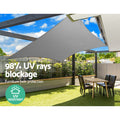 Instahut Shade Sail 3x3m Grey 280GSM UV Block 98% Weather Resistant - SuperSaverAU - view 4