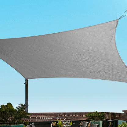 Instahut Shade Sail 3x3m Grey 280GSM UV Block 98% Weather Resistant