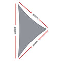Instahut Shade Sail 3x3x4.3m Triangle 280GSM Grey UV Block 98% Weather Resistant - SuperSaverAU - view 2