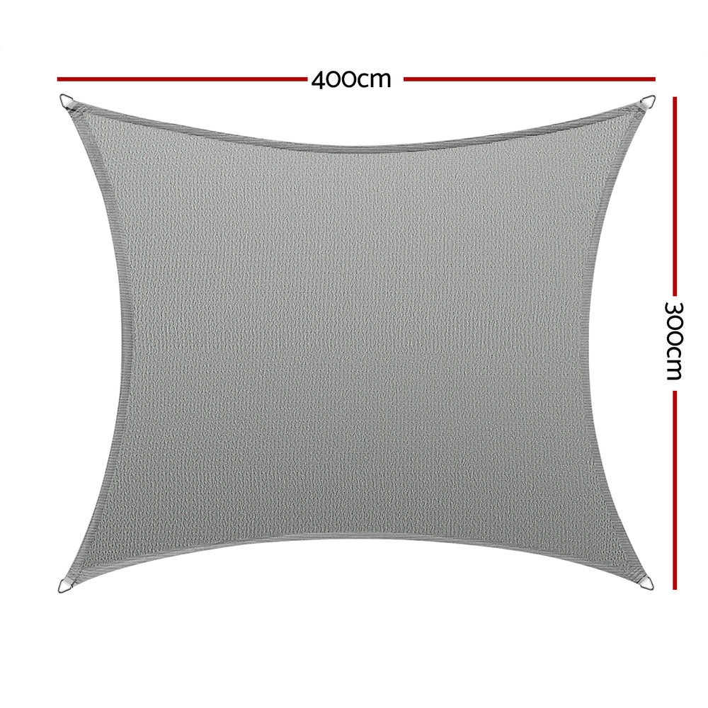 Instahut Shade Sail 3x4m Rectangle Canopy 280gsm UV Block, Weather Resistant - SuperSaverAU - view 2