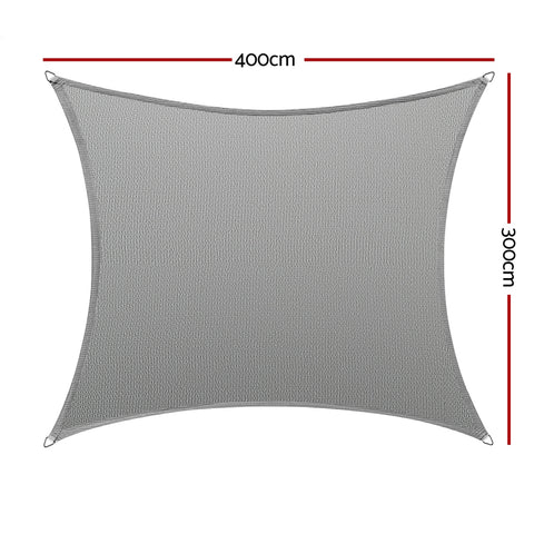 Instahut Shade Sail 3x4m Rectangle Canopy 280gsm UV Block, Weather Resistant - SuperSaverAU - view 2