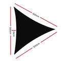 Instahut Shade Sail 5x5x5m Triangle 280GSM Black UV Block 98% Weather Resistant - SuperSaverAU - view 2