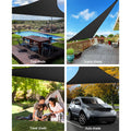 Instahut Shade Sail 5x5x5m Triangle 280GSM Black UV Block 98% Weather Resistant - SuperSaverAU - view 4