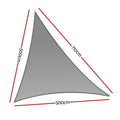 Instahut Shade Sail Triangle 280g/m² UV Block 5x5x7.1m Grey Weather Resistant - SuperSaverAU - view 2